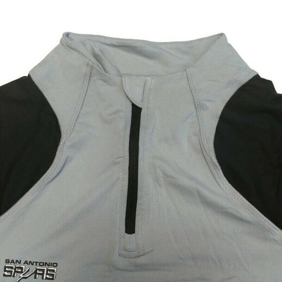 NBA San Antonio Spurs Zip It Up 3/4 Sleeve T Womens Size L Black Gray GIII 4 Her - Picture 2 of 6